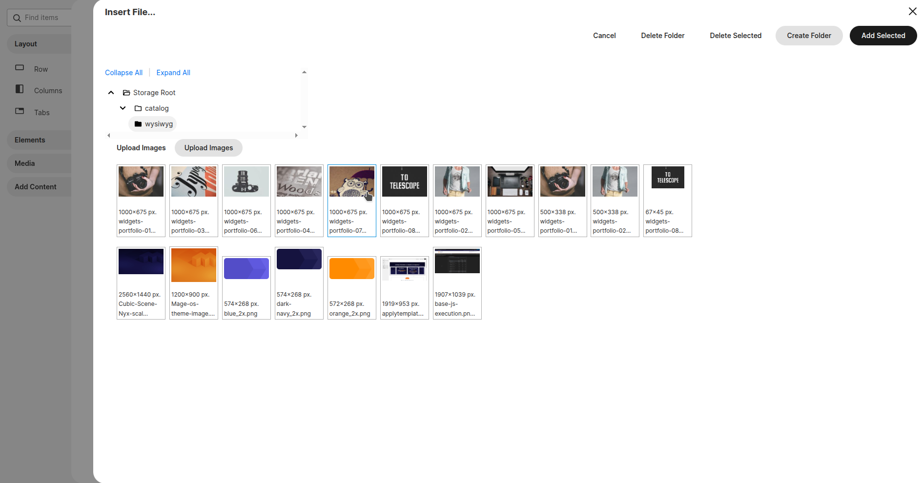 Image field — selection