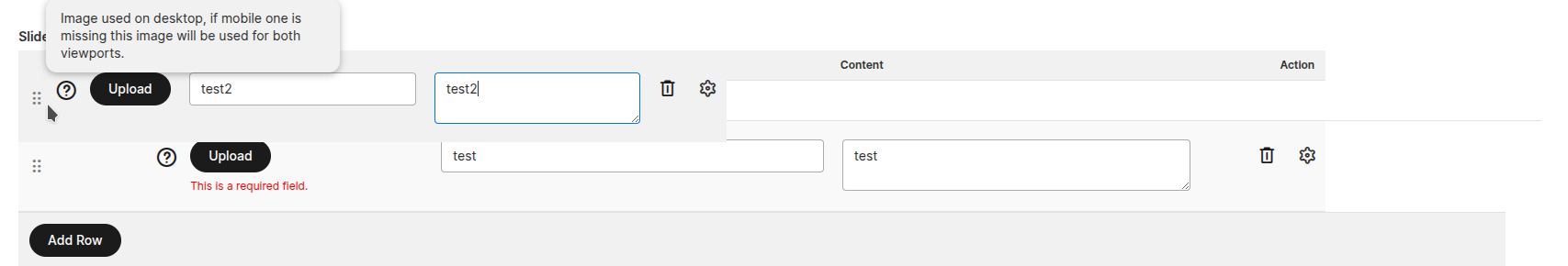 Repeatable section — sorting