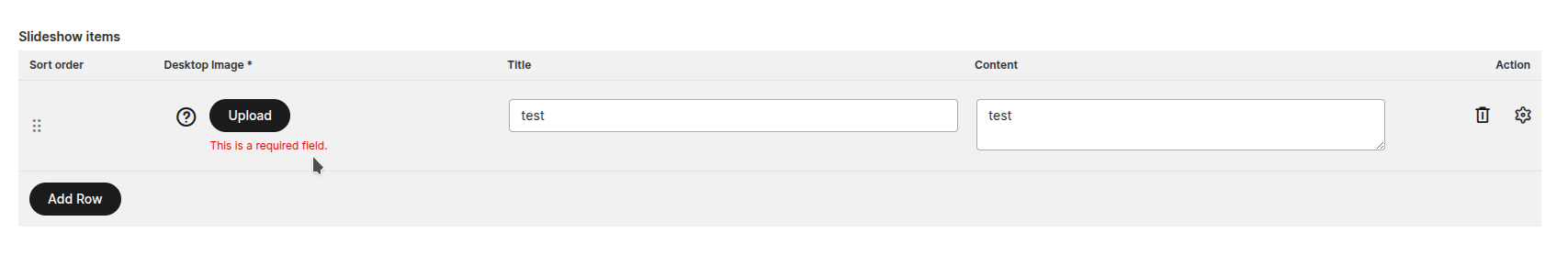 Repeatable section — validation