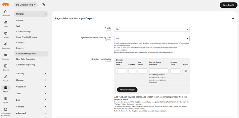 Dropbox app creation