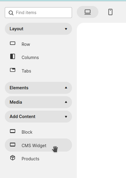 CMS Widget sidebar